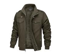 MAGCOMSEN Chaqueta de invierno para hombre, chaqueta de forro polar cálido, chaqueta de transición, chaqueta de trabajo, parka, chaqueta de piloto, chaqueta para exterior, Verde militar., L