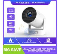 Magcubic HY300 Pro + 4K Android 11 Proyector portátil 8000 lúmenes WiFi 6 BT5.4 Cine al aire libre 5W Altavoz HiFi 720P HD compatible HY300 Pro New-Grey