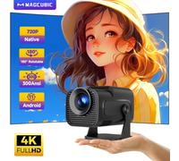 Magcubic HY320 Mini proyector nuevo nativo 720P Android 11 4K 300ANSI Wifi6 BT5.0 cine portátil al aire libre 180 ° Proyector giratorio HY320Mini-Black
