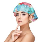 Magdalena en taza de té,Gorro de dormir de satén para adultos - Gorro de dormir elástico para mujer, cubrecabello nocturno