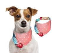Magdalena en Taza de té,Pañuelos de algodón para Perros, Bufandas Ajustables para Mascotas,M
