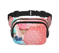 Magdalena en Taza de té,Riñonera Cuadrada de Doble Capa, Bolso de Viaje, Bolso Informal para el Pecho.