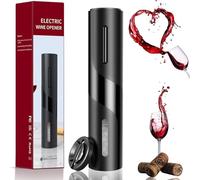 MAGDEN Sacacorchos Eléctrico a Pilas, Abrebotellas Automático Inalámbrico, Abridor de Vino Automático Profesional, con Cortacápsulas, Regalo para Amantes del Vino, Negro