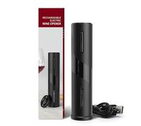 MAGDEN - Tapón eléctrico recargable, abridor de botella eléctrica profesional inalámbrico con taza de cápsula, cable de carga USB, para amantes del vino, negro