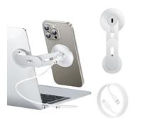 MAGDIGITEH Soporte para Portátil y Teléfono, Soporte Magnético para Teléfono Cargador Inalámbrico Rápido de 15W para MagSafe para iPhone 16/15/14/13/12 y Todos los Teléfonos para Tesla (Plateado)