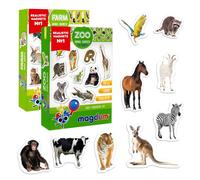 magdum 2 Sets Foto Granja+ Zoo Animales Imanes de Nevera (35 Piezas) para Niño -Magnético Educational Aprender Juguete Bebé 3 años- Cocina Imán- CUMPLEAÑOS O Navidad Regalo Conjunto