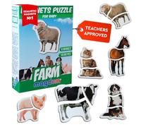 magdum 6 Granja Foto Realista Puzzle magnéticos para niños niñas - 6 Grandes Primeros magnéticos Animales Puzzle Juguetes para 3 años - Educativos bebé Puzzle Juguetes - imanes de Nevera Grandes