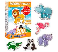Magdum Animales de Zoo Puzzle Magnetico - 6 Piezas Puzzle 3 años - Imanes Niños - Imanes Nevera Niños - Juego Imanes - Juegos Magneticos para Niños - Imanes para Niños - Juguetes Educativos 3 Años