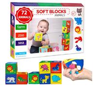 magdum Bloques Blandos Bebe 12 Cubos Bebe - Juguetes Bebes 6-12 Meses Educativo - Juego de Bloques - Juego Bebe 6 Meses - Juguetes Desarrollo Bebe - Juego Bloques ninos - Cubos Blandos Bebe