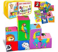 Magdum Bloques de Construcción para Bebé - Cubos Apilables Sensoriales - Juguetes para 1 Año - Rompecabezas