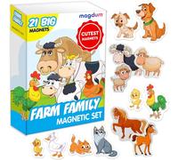 MAGDUM Familia DE Granja - Imanes Animales - Imanes Nevera Grandes - Granja Infantil - Juguetes EDUCATIVOS bebé 3 años - Imanes magnética para Aprender - Teatro de imán para niños