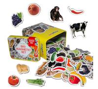 Magdum Imanes de Animales para niños 85 PCS Zoo y Granja, Frutas, Verduras