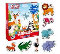 Magdum Imanes para frigorífico para niños - 40 Animales de Granja, Zoo, mar