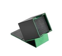 Mage Tech Adventurer [Apprentice] Caja de mazo modular - para 99 cartas con doble funda - Ultrarresistente, expandible - MTG PTCG LOR OPCG y más - Negro/Verde