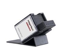 Mage Tech Adventurer [Champion] Solución 60 cartas - soporte Avatar + caja de dados Pocket con contador de vida - Resistente, expandible - MTG Standard/LOR/PTCG - Negro/Gris