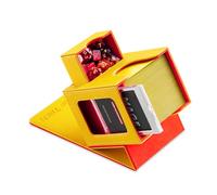 Mage Tech Caja de cartas para MTG Commander, diseño patentado, pantalla Commander, se adapta a 100 tarjetas de doble manga, bandeja de ladrillos y dados de 35 puntos, pizza (L)