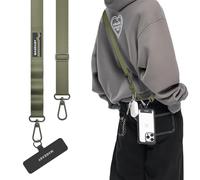 MAGEASY Correa cruzada universal para teléfono celular, correa cruzada antirrobo para iPhone 16 Pro Max y la mayoría de teléfonos inteligentes, para hombres y mujeres, 20 mm (verde militar)