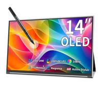 Magedok Monitor portátil OLED 14" 2K | Pantalla táctil portátil 2560x1440 | 100% DCI-P3 | 10 bits | Soporte de lápiz AES Stylus | Ultra-Delgado | Kickstand | Monitor de Juegos OLED 1Ms
