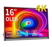 Magedok Monitor Portátil OLED 4K 16", Pantalla Externa 3840×2400 16:10, 100% DCI-P3, USB-C HDMI Mini DP, Soporte Ajustable, VESA 75×75 para Portátil, Mac, Mini PC, PS5, Xbox, Switch