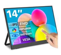 Magedok Monitor portátil Pantalla táctil 14 ", Pantalla Externa FHD 100% sRGB Cuidado Ocular antirreflejo, Baja Potencia, Monitor de Viaje montable VESA para portátil/Mac/Juegos/Oficina