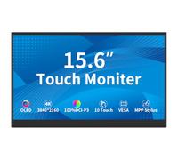 Magedok Monitor táctil OLED de 15,6 pulgadas, 100% DCI-P3, pantalla táctil capacitiva de 10 puntos, USB-C/HDMI/MiniDP, carcasa de aluminio mecanizado CNC, VESA, pantalla para profesionales