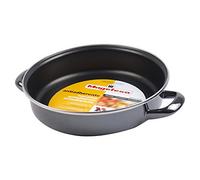 MAGEFESA 1107185 Glass Molde para horno de acero esmaltado, Antiadherente bicapa reforzado, Negro Cristal, 24 cm