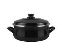 MAGEFESA Black - Cacerola 20cm de Acero vitrificado Exterior Negro. Antiadherente bicapa Reforzado, aptas para Todo Tipo de cocinas, Especial inducción. 50% de Ahorro energético.