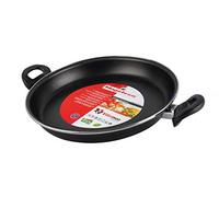 MAGEFESA Black - Paellera 34cm de acero vitrificado exterior negro. Antiadherente bicapa reforzado, aptas para todo tipo de cocinas, especial inducción. 50% de ahorro energético.
