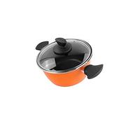 MAGEFESA Cacerola con tapa 24Ø - Valencia New. Antiadherente bicapa reforzado. Fondo 100% Full Induction. Exterior naranja. 50% ahorro energético.