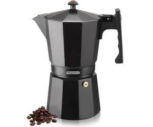 MAGEFESA Colombia Noir - Cafetera Italiana de 12 Tazas, 600ml, Aluminio Extra Grueso, Todo Tipo de Cocinas, NO APTA PARA LAVAVAJILLAS E INDUCCIÓN