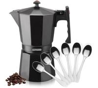 MAGEFESA Colombia Noir - Cafetera Italiana de 12 Tazas, 600ml, Incluye 6 Cucharas Moka, Aluminio Extra Grueso, Todo Tipo de Cocinas, EXCEPTO INDUCCIÓN