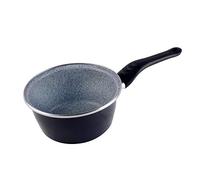 Magefesa Dolomiti Cazo 16 cm de acero esmaltado, antiadherente multicapa efecto piedra, color gris exterior. Apto para todo tipo de cocinas, incluida inducción.