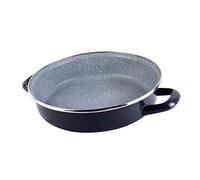MAGEFESA Dolomiti Molde para horno 24 cm de acero esmaltado, antiadherente multicapa efecto piedra, color gris exterior. Apta para todo tipo de cocinas, incluida inducción.