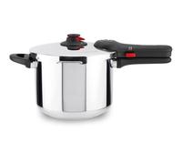 MAGEFESA ® EasyClick Olla express de 6 Litros, fabricada en acero inoxidable 18/10, botón lateral de apertura fácil, apta para todo tipo de cocinas, incluido indución, 2 modos de presión