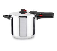 MAGEFESA ® EasyClick Olla express de 8 Litros, fabricada en acero inoxidable 18/10, botón lateral de apertura fácil, apta para todo tipo de cocinas, incluido indución, 2 modos de presión