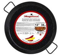 Magefesa esmaltado - Partita de paella 13 5 in - 34 cm y 6 porciones hechas en acero esmaltado con hoyuelos para una mayor resistencia y ligereza ide