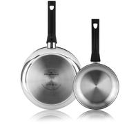 MAGEFESA Essencial Inox - Set de Sartenes 18 + 28cm, Acero Inoxidable, Sin Recubrimiento ni Antiadherente, Ecológicas, Inducción