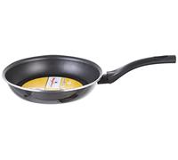 MAGEFESA Glass - Sartén 24cm de Acero vitrificado Exterior Negro Cristal. Antiadherente bicapa Reforzado, Apta para Todo Tipo de cocinas, Especial inducción. 50% de Ahorro energético.