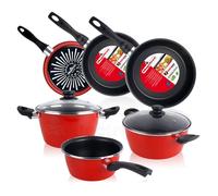 Bateria de cocina induccion 5 piezas + juego 3 sartenes antiadherente Magefesa