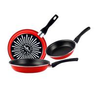 MAGEFESA Set 3 Sarténes, Acero esmaltado vitrificado, Rojo, 18/20/24 cm