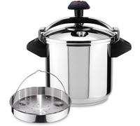 Magefesa Inoxtar - Olla Express Tradicional de 10L + Cestillo, Acero Inoxidable 18/10, Inducción, Cocina Sana, Pomo Rotatorio, Fondo Termodifusor