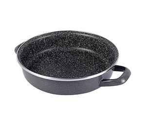 Magefesa K2 gransasso Molde para horno 24 cm de Acero esmaltado, Antiadherente bicapa Reforzado, Color Efecto Espejo Exterior. Apto para Todo Tipo de cocinas, incluida inducción, Gris moteado