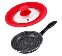 Magefesa K2 Gransasso Sartén 18 cm y tapa de cristal con silicona apta para sartenes de 16, 18 y 20 cm, acero esmaltado vitrificado, inducción y lavavajillas, gris