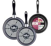 Magefesa K2 Gransasso set de 3 sartenes 18/20/24 cm. Exterior gris, antiadherente bicapa efecto piedra, aptas para todo tipo de cocinas, especial inducción. Hasta 50% de ahorro energético. Vitrinor