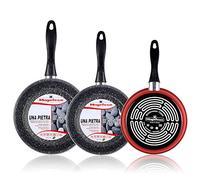 MAGEFESA K2 Rojo - Set Juego 3 Sartenes 20-24-28 cm, inducción, Antiadherente Piedra Libre de PFOA