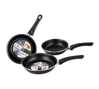 Magefesa Kenia Set Juego 3 Sartenes 18-20-24 cm, Inducción, Antiadherente Bicapa Ecológico libre de PFOA, Vitrocerámica, Gas, Acero Vitrificado, Fabricadas en España