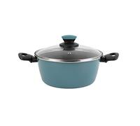 Magefesa Lotus - Cacerola 20 cm de Acero vitrificado Exterior Azul. Antiadherente bicapa Reforzado, Apto para Todo Tipo de cocinas, Especial inducción. 50% de Ahorro energético.