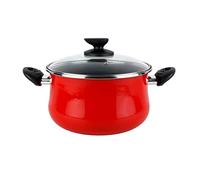 MAGEFESA MG037 Praga Olla, Acero esmaltado vitrificado, Inducción y lavavajillas, Rojo, 24 cm