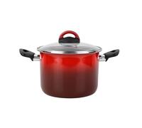 Magefesa Olla alta 'Sfumato Rosso' Ø18cm CON tapa de vidrio color rojo