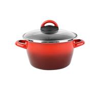 Magefesa Olla 'Sfumato Rosso' Ø16cm CON tapa de vidrio color rojo